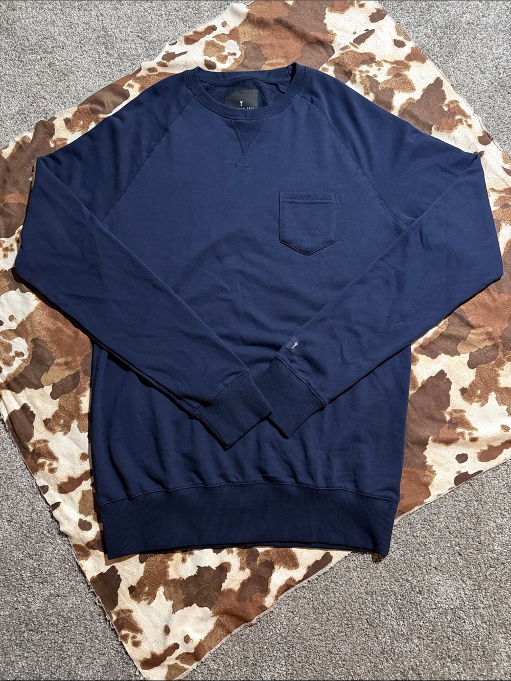 American Tall Navy Blue Long Sleeve Crewneck L/XT